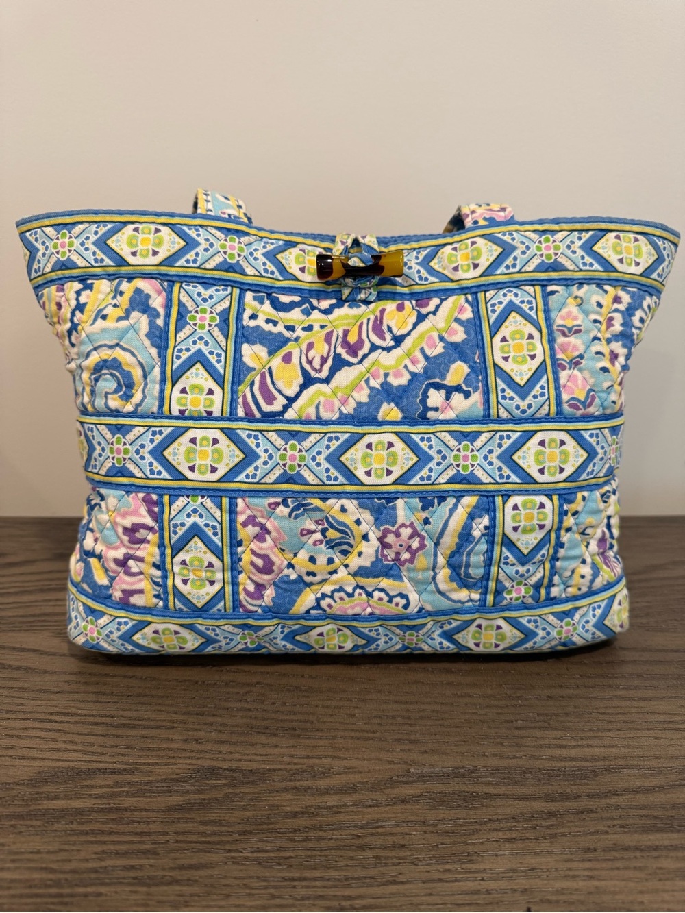 VTG Vera Bradley Capri Blue Quilted Tic Tac Tote Small Bag